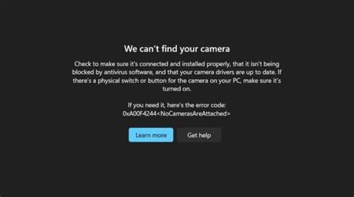 screenshot showing the error
