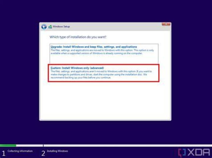 Select Standard or Custom install Select Standard or Custom installation
