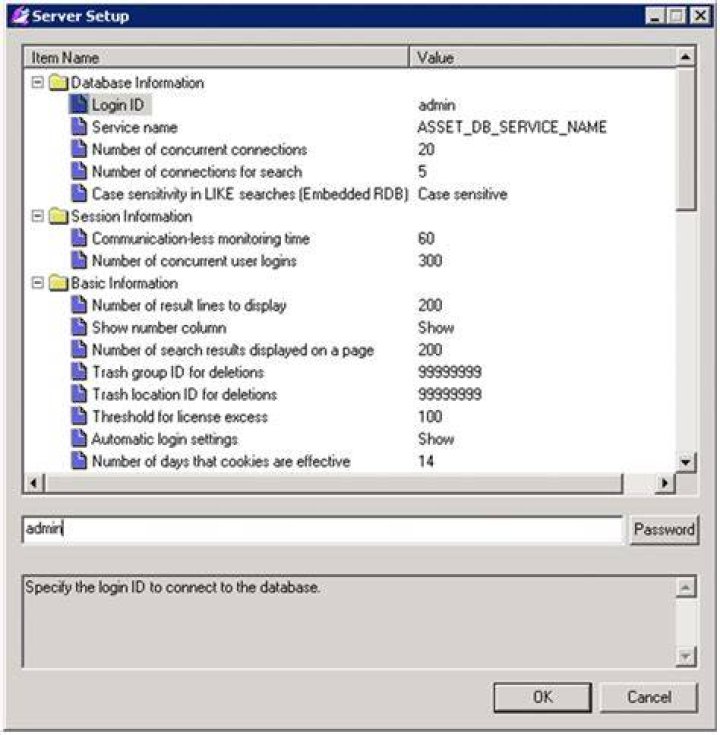 Server Setup Dialog