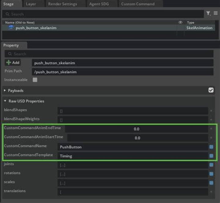 set custom command