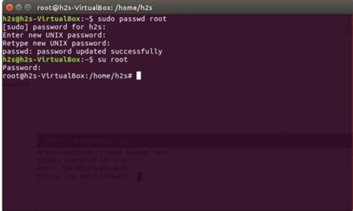 Set password for root on virtualbox ubuntu