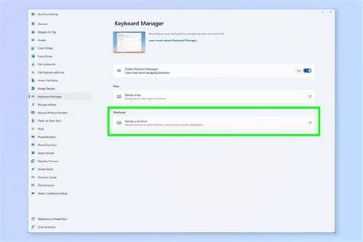 set shortcut