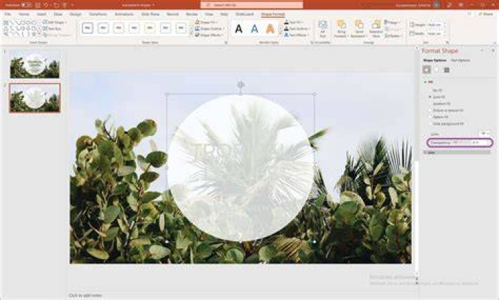 Setting transparency