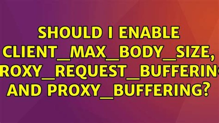 Should I enable client_max_body_size, proxy_request_buffering and proxy_buffering?