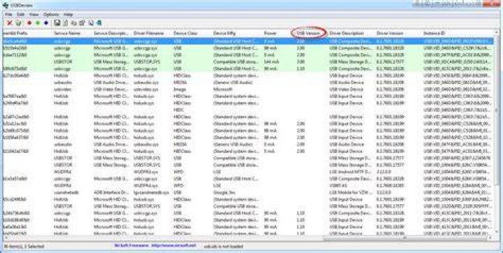 Show USB speed for all devices in Windows 7