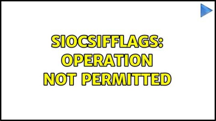 SIOCSIFFLAGS: Operation not permitted