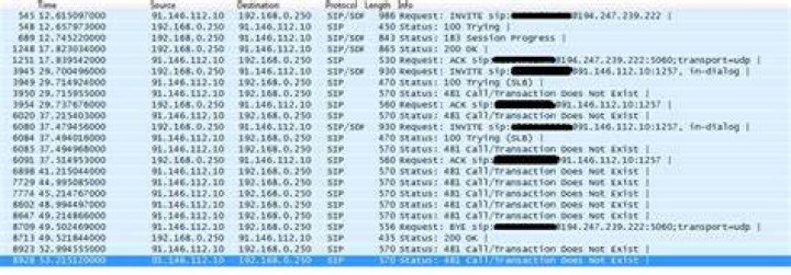 SIP Error 481 Call/Transcation Does Not Exist when transferring