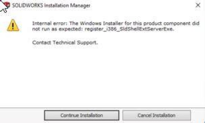 SOLIDWORKS ErrorCode:1722 CA:Register_DocMgrDLL