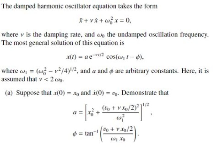 Solutions to the under-damped Harmonic Oscillator equation ??