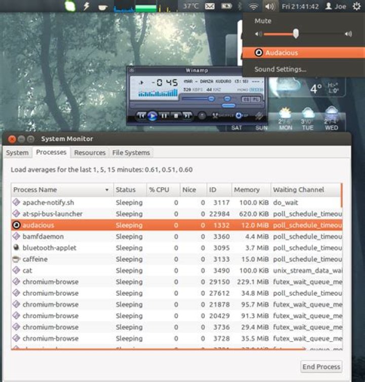 Sometimes there's no indicator-sound playback menu for Audacious v3.3.2?