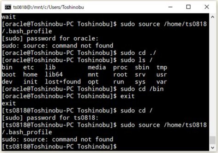 source command not found