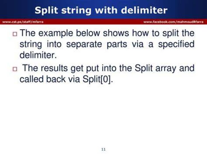 Splitting String with delimiter
