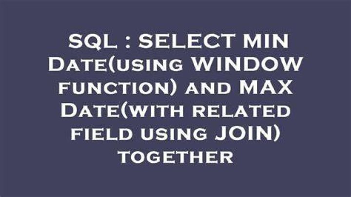 SQL grammar for SELECT MIN(DATE)