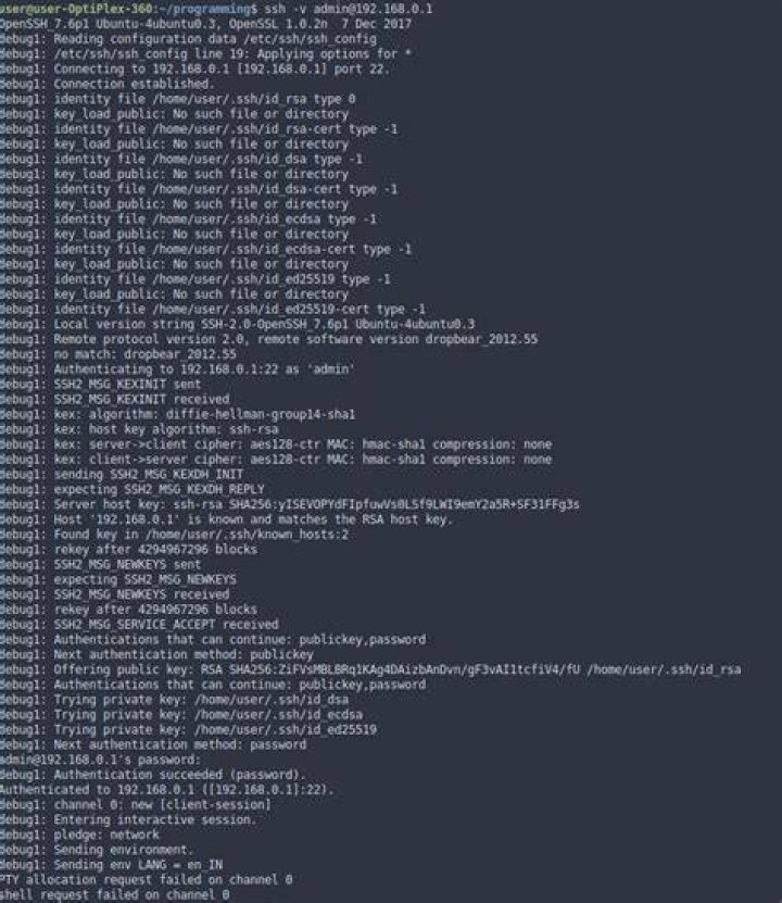 ssh error: PTY allocation request failed on channel 0