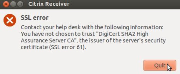 SSL Error 61 in Citrix Receiver in Ubuntu 12.04