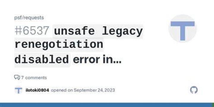 SSL error unsafe legacy renegotiation disabled