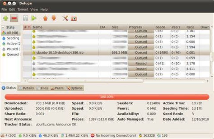 standard deluge gtk ui