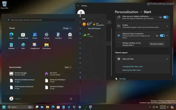 Start menu application listing