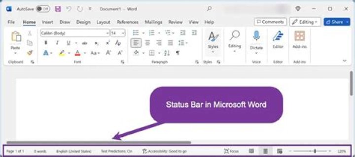 Status Bar word count