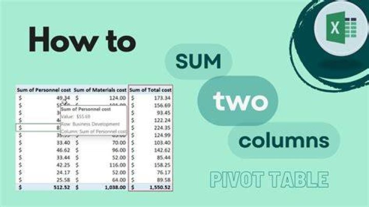 Sum two columns of a pivottable into a third column