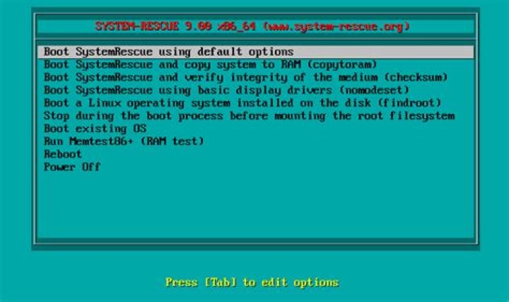 systemrescue grub