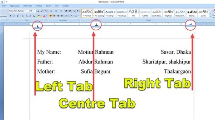 Tab Left