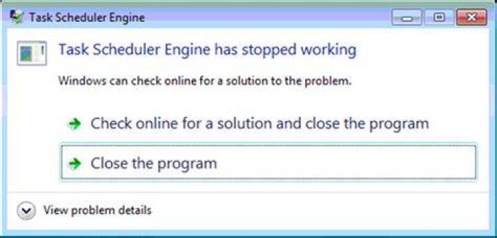 Task Scheduler Engine has stopped working