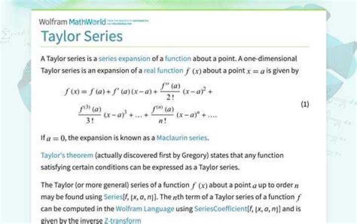 Taylor series with point of expansion.