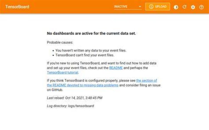tensorboard running