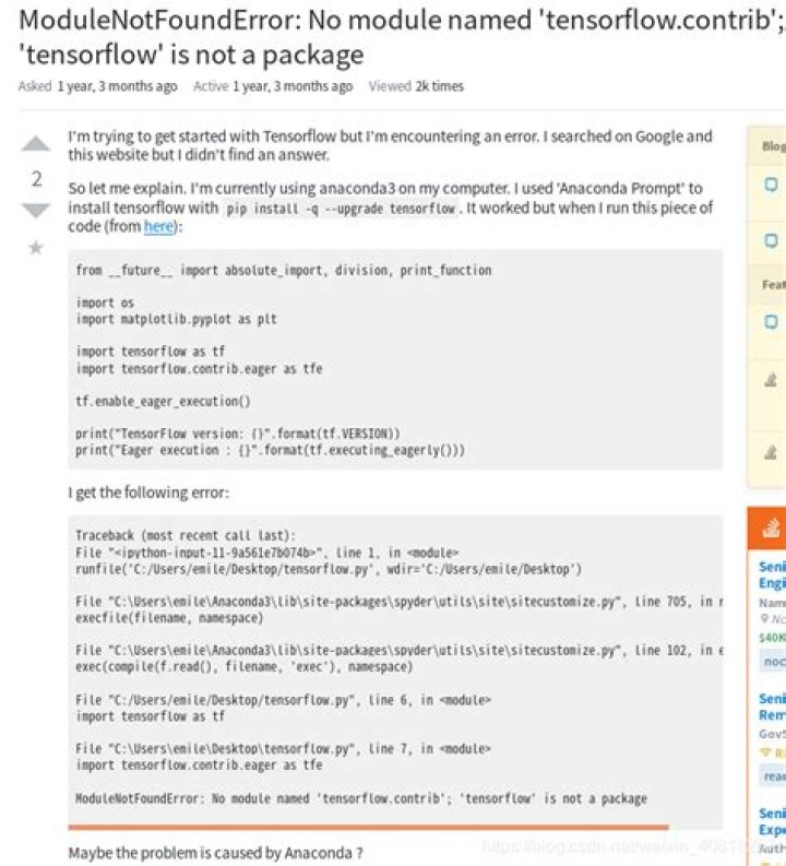 Tensorflow is not working