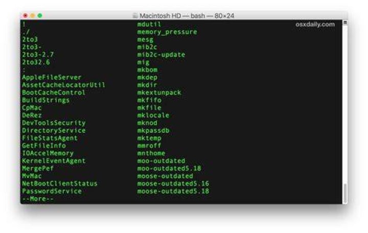 terminal commands
