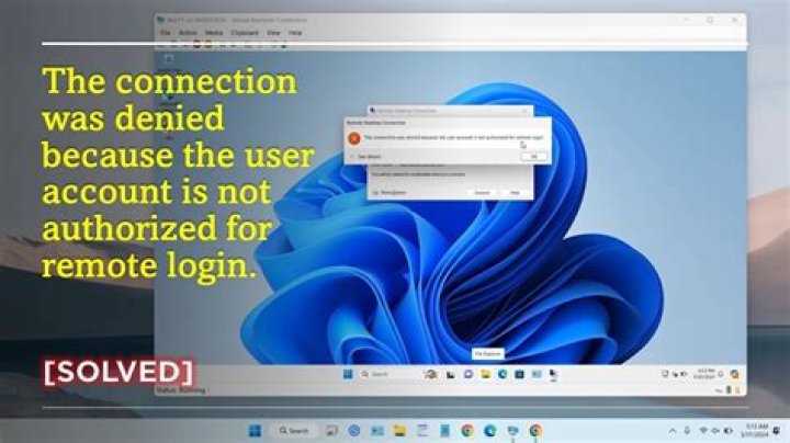 The connection was denied because the user account is not authorized