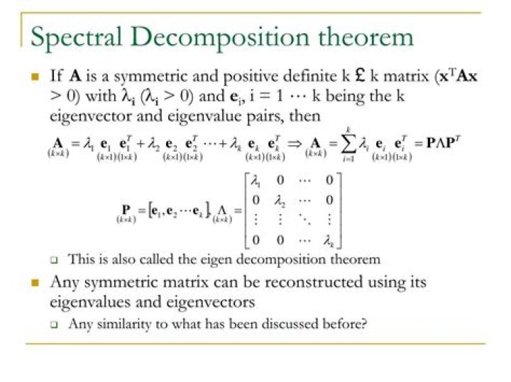 The relationship between spectral decomposition / eigendecomposition and projection operators