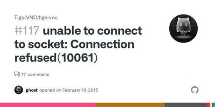 TigerVNCViewer: unable to connect to socket: Connection Refused (10061)