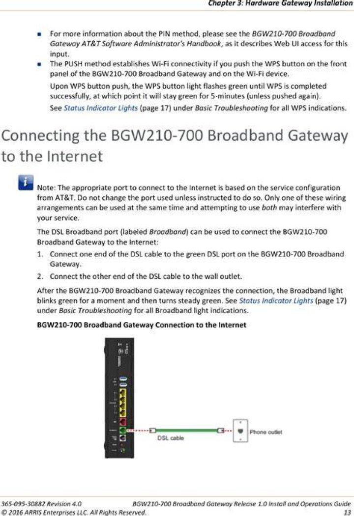Troubleshooting AT&T Arris BGW210-700 gateway