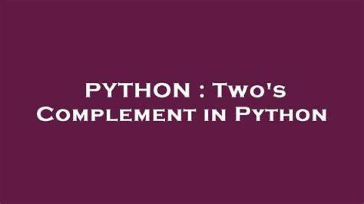 Two's Complement in Python