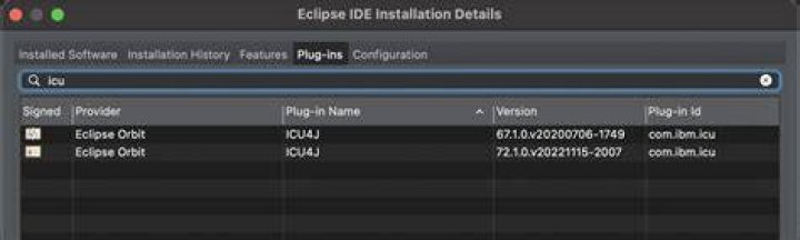 Two versions of icu4j installed