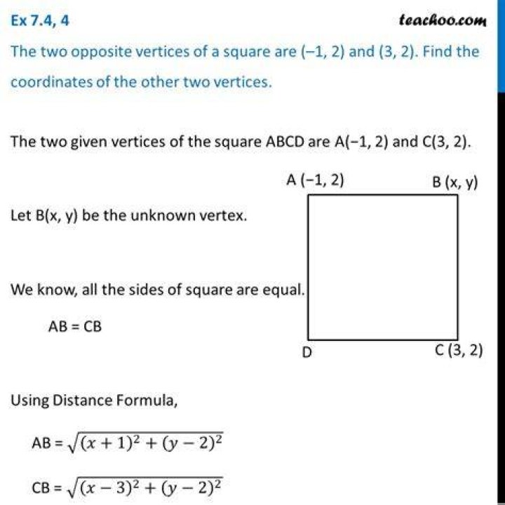Two Vertices of a square