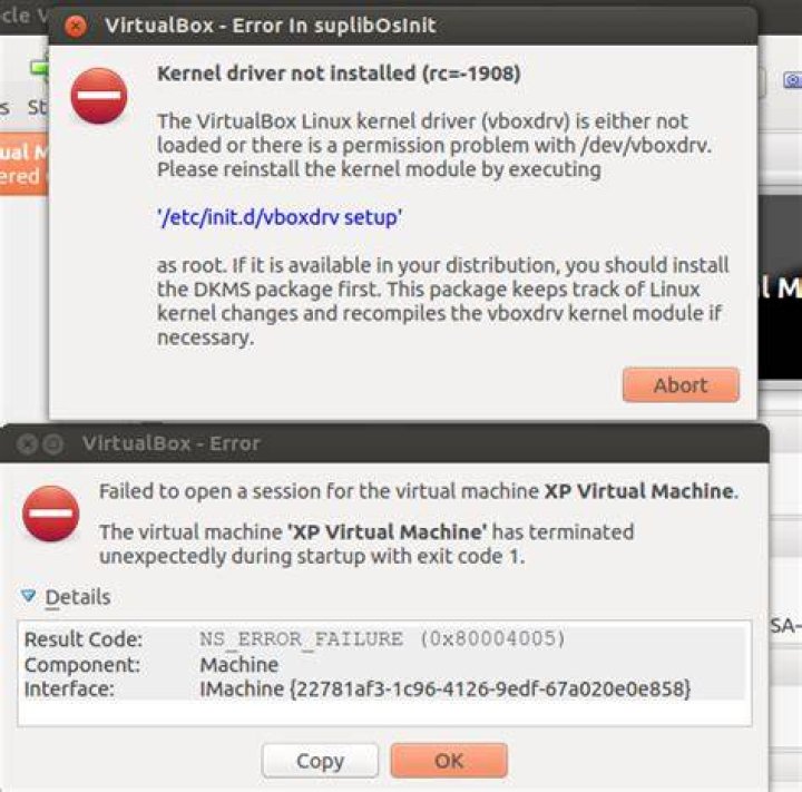 Ubuntu 16.04: VirtualBox Error: Kernel driver not installed (rc=-1908)