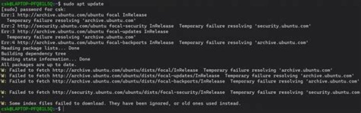 Ubuntu 20.04 on server: 'apt-get update' reports that it fails. Cannot reach archive.ubuntu.com