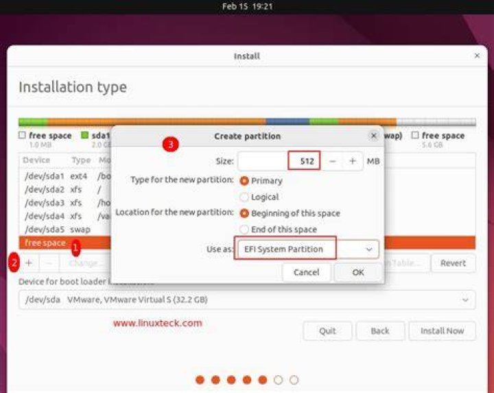 Ubuntu Desktop Installation Partition Sizing Formula