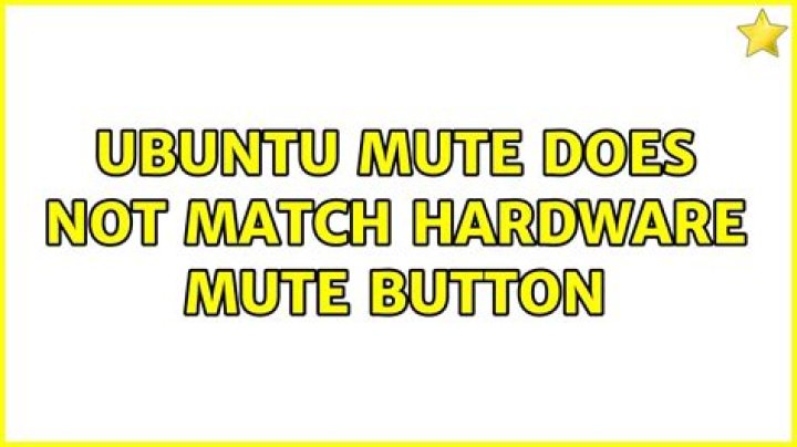 ubuntu mute does not match hardware mute button