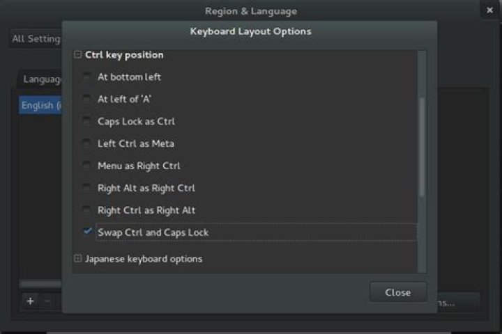 UbuntuGNOME 13.10 - Problem: Keyboard layout: Control L and Caps Lock swapped