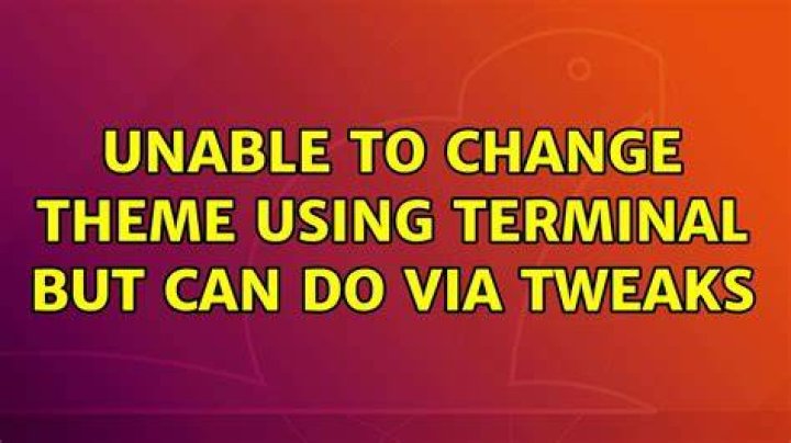 Unable to change theme using terminal but can do via Tweaks