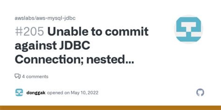 Unable to commit against JDBC Connection