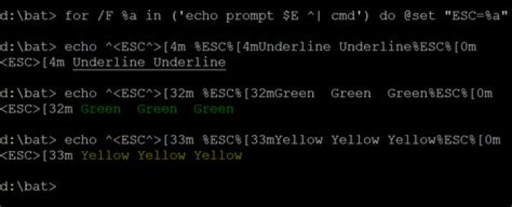 Unable to echo with different colors for batch file