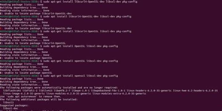 Unable to locate package openssl-dev