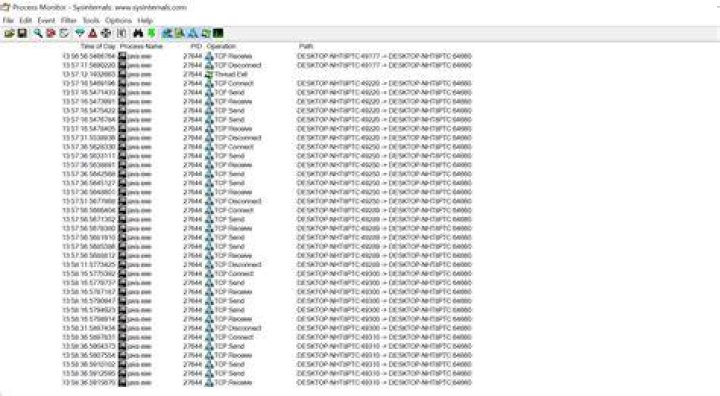 Understanding Path of TCP operation in procmon