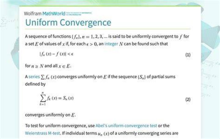 Uniform Convergence definition