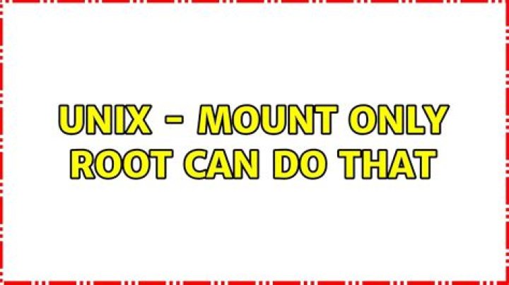 UNIX - mount: only root can do that